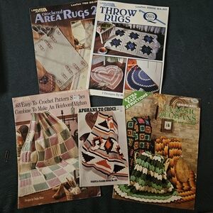 Vintage Collection of Leisure Arts Crochet and Knitting Pattern Booklets